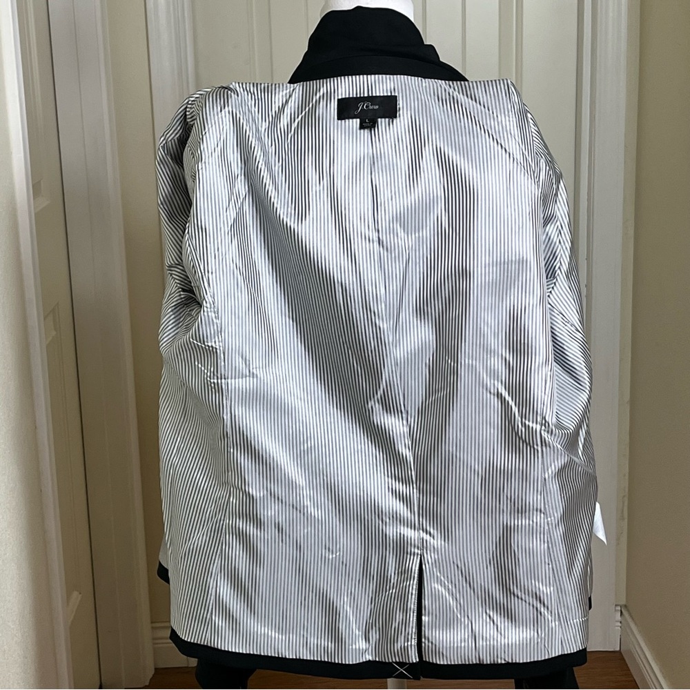 J. Crew Schoolboy Black Blazer Women’s Size L Poly Blend Office Preppy - Picture 8 of 11